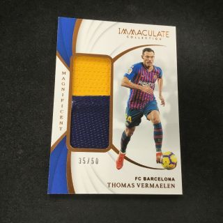 Thomas Vermaelen 2018 - 19 Panini Immaculate Soccer Jersey Patch Relic 35/50 Jk