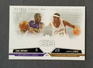 Kobe Bryant Lebron James 2004 - 05 Skybox Fresh Ink Game Breakers Lakers Cavs
