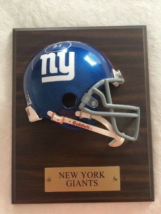 Tiki Barber Signed York Giants Mini Football Helmet