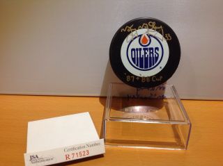 Hockey Marty Mcsorley Autographed Oilers Puck Jsa Certified