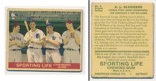 Sporting Life Chewing Gum 4 9 - Foxx,  Greenberg,  Dimaggio,  Williams,  Hof 