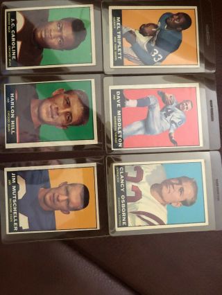 1961 Topps Football 5,  13,  17,  80,  81,  86 Exmint Book $15