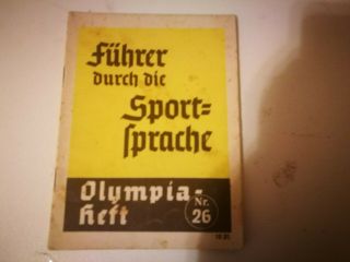 Berlin 1936 German Germany Olympics Official Olympic Games Booklet - Sport Guide