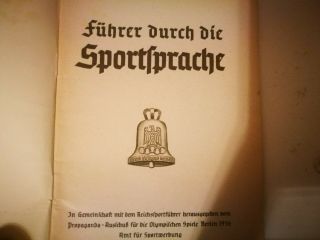 Berlin 1936 German Germany Olympics Official Olympic Games Booklet - Sport Guide 2