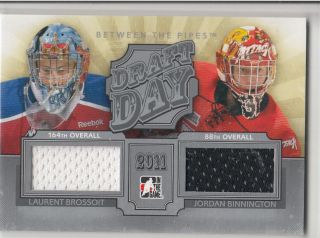 12/13 Itg Between The Pipes Brossoit / Binnington Draft Day Dual Game Jersey