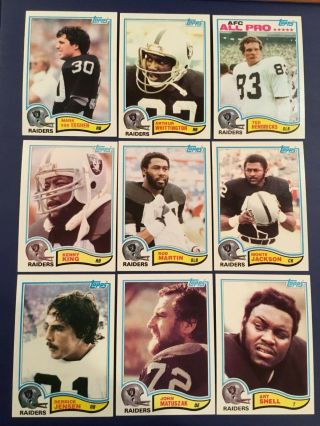 1982 Topps Los Angeles Raiders Complete Team Set 16 Hayes - Millen Rc - 1 Wilson