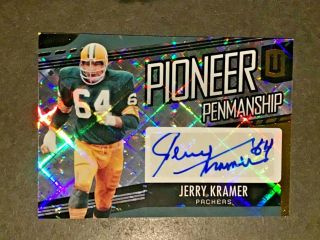 2019 Unparalleled Jerry Kramer Pioneer Autograph /99 Green Bay Packers Read