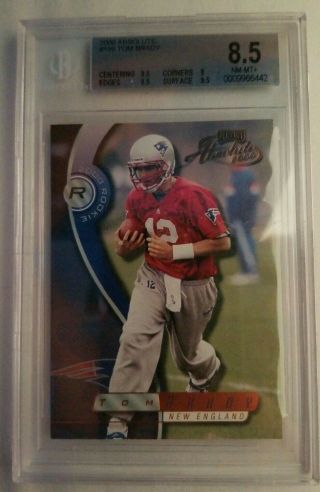 2000 Playoff Tom Brady Absolute Rookie Card Rc /3000 Bgs 8.  5 Graded Investment