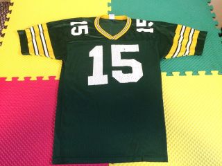 Bart Starr Green Bay Packers 15 Champion Green Jersey Men 