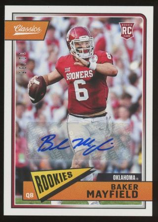 2018 Classics Baker Mayfield Cleveland Browns Rc Rookie Auto 12/35