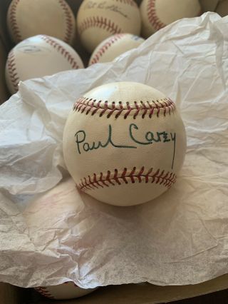 Paul Carey Died 2016 Former Baseball Broadcaster Autographed Baseball Detroit