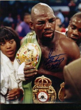 Iran Barkley Autographed 8x10 Photo Famous Boxing Hall Of Famer