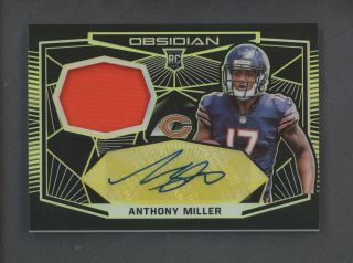 2018 Panini Obsidian Gold Anthony Miller Rc Rookie Jersey Auto 3/10 Bears