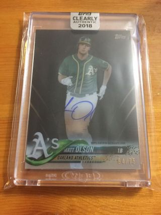2018 Topps Clearly Authentic Matt Olson Autograph Auto /75
