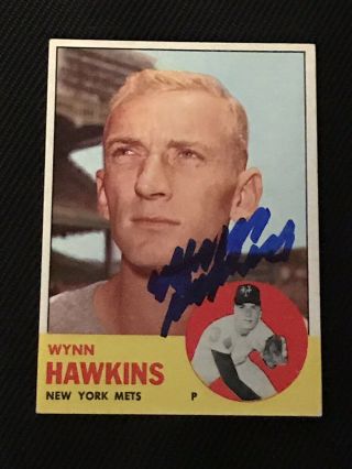 Wynn Hawkins 1963 Topps Signed Autographed Card 334 York Mets