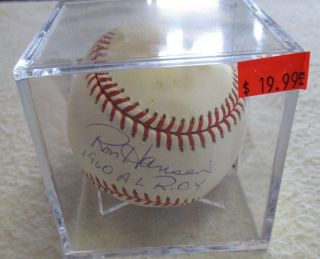 Ron Hansen Autographed Baseball Mlb Signed Auto Ball Cert Hidden Treasures