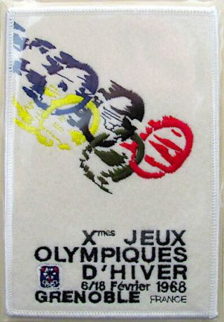 1968 Winter Olympics X Grenoble France Olympic Games Patch Willabee & Ward