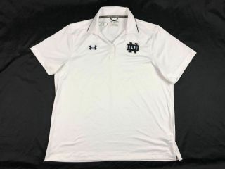 Under Armour Notre Dame Fighting Irish - White Heatgear Polo Shirt (2xl) -