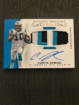 Curtis Samuel 2017 National Treasures Rookie Nfl Gear Dual Patch Auto 22/25