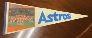 1970s / 1980s Houston Astros Mlb Pennant - Team Picture In Astrodome