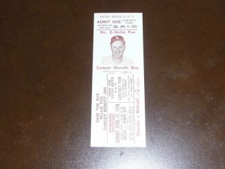 1976 Chicago White Sox Nellie Fox Day Full Ticket Near