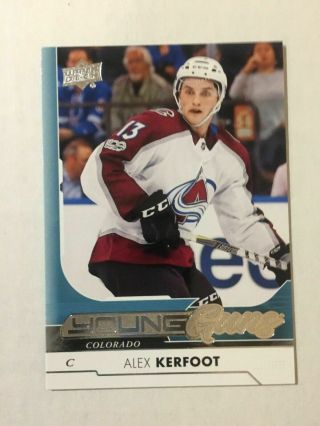 2017 - 18 Ud Upper Deck Alex Kerfoot Young Guns Yg Rookie Rc Colorado Avalanche