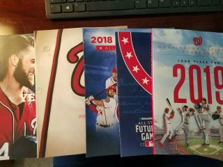 Washington Nationals Yearbooks 2016 - 2019 (4 Total) And All Star Sunday Program