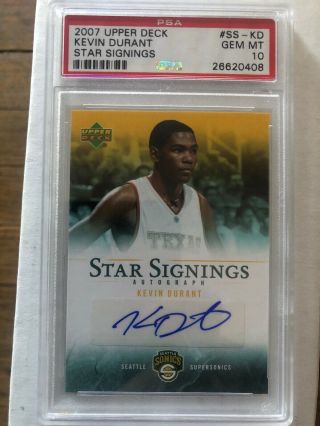 2007 Upper Deck Star Signings Kevin Durant Rookie Rc Auto Ss - Kd Psa 10