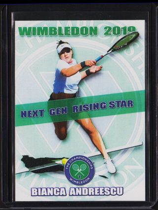 Bianca Andreescu 2019 1/100 Wimbledon Rookie Tennis Card Rc Canada Rising Star