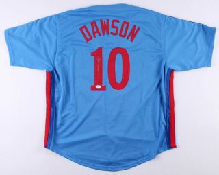 Andre Dawson Signed Montreal Expos Jersey (jsa) 1977 Nl Rookie Of The Year