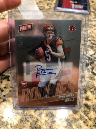 2019 Panini National Convention Vip Ryan Finley Auto 2/10 Bengals Rc