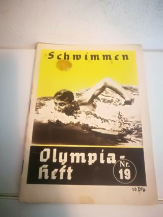 Berlin 1936 German Germany Olympics Official Olympic Games Booklet - Swimming