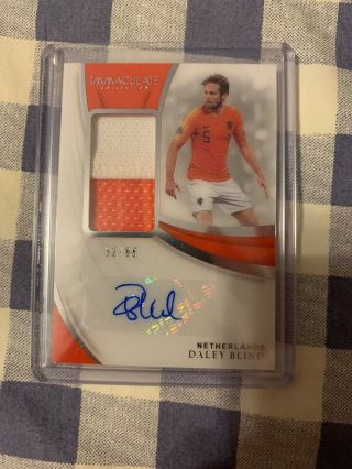 Daley Blind 2018 - 19 Panini Immaculate Soccer Jumbo Patch Auto /66