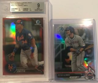 2017 Bowman Chrome Refractor Pete Alonzo Dom Smith Red Refractor /5 Bgs Non Auto