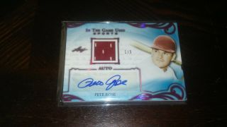 2019 Leaf In The Game Pete Rose Jersey Auto Autograph 1/5