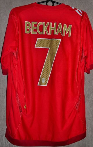 England National Team 2006 - 2008 Away Umbro T - Shirt Size M Beckham 7 Jersey