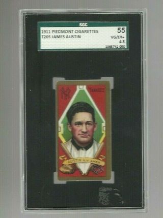 1911 T205 Piedmont James Austin Sgc 55 Vg/ex,  Yankees
