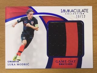 2018 - 19 Immaculate Game - Day Luka Modric Jumbo Match - Worn Patch 10/12 Jsy 1/1