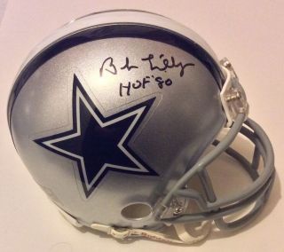Bob Lilly Signed Autographed Dallas Cowboys Mini Helmet