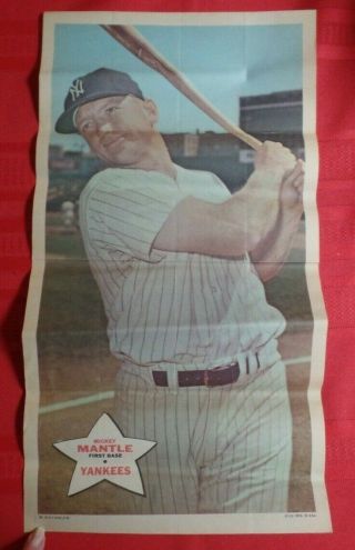 10/ 1968 Topps Baseball Posters Mantle Hunter Yas Aaron Drysdale Robinson Wynn,