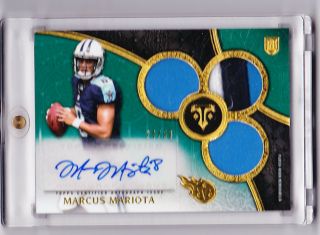 2015 Topps Triple Threads Marcus Mariota Green 3 Color Patch Autograph Rc 24/50