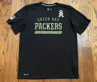 Green Bay Packers Salute To Service Military Camo Nike Dri - Fit T - Shirt Men 