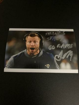 Sean Mcvay Authentic Signed 4x6 Autograph Photo,  Los Angeles Rams,  Nfl
