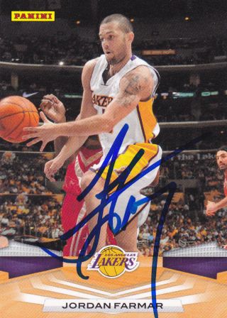 Jordan Farmar Los Angeles Lakers Signed Card Clippers Ucla Nets Grizzlies Kings