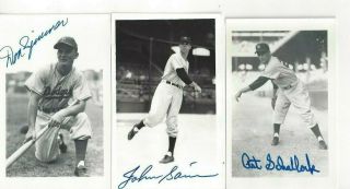 Don Zimmer Brace Autographed Brooklyn Dodgers Baseball Postcard Photo