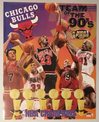 Nba Finals 1998 Team Of The 90s Chicago Bulls Nos Vintage Poster 3448 16x20