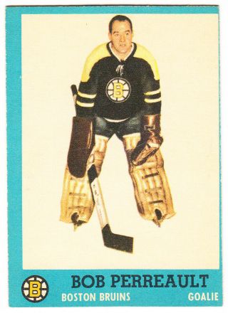 1962 - 63 Topps Nhl 2 Bob Perreault Boston Bruins Rookie Card Vg - Ex