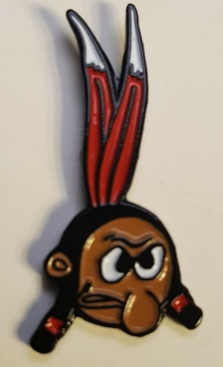 Stanford Indian Lapel Pins - - (4) Mad Indian - Chief Wahoo " Lapel Pins