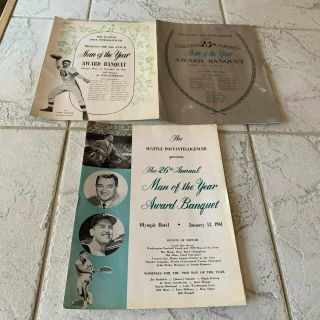 3 Seattle Pi Man Of The Year Programs 1958 1960 1961 Otto Graham Guyle Fielder