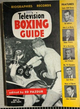 Television Boxing Guide Photos,  Biographies & Records (1954) Windsor Press Sc